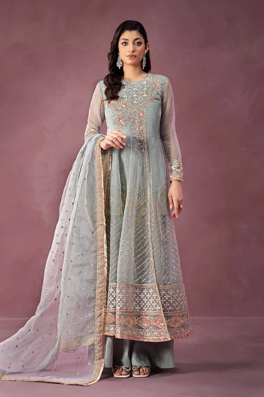 3 Piece Embroidered Organza Suit